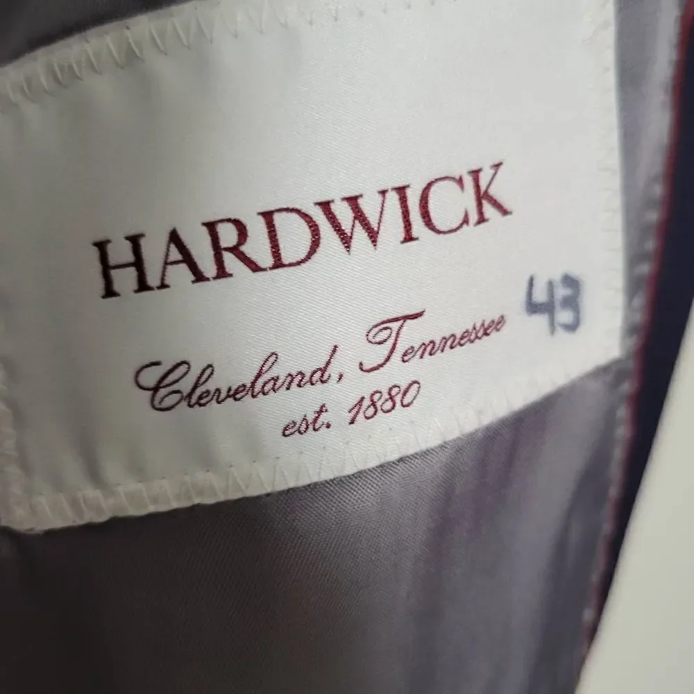 Hardwick Mens Wool Blazer Navy 97/3 Wool/Lycra Super 100's VirginiaCavaliers UVa